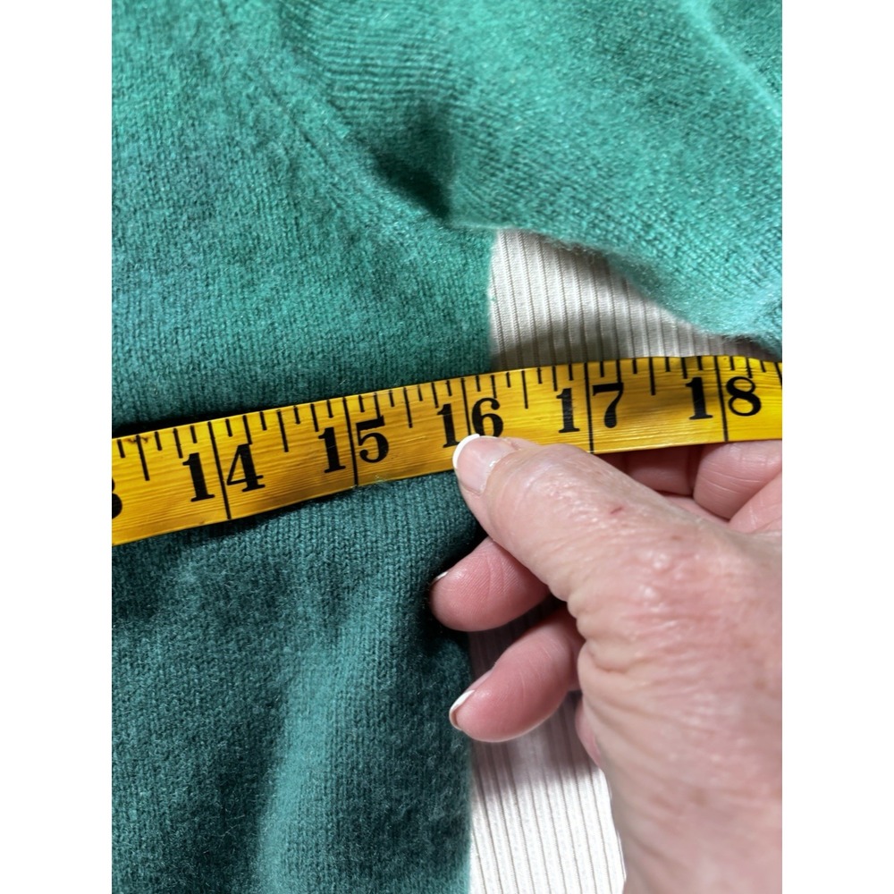 Anthropologie‎ Maeve Puff Sleeve 100% Cashmere Cardi Sweater Green XS - Picture 5 of 9